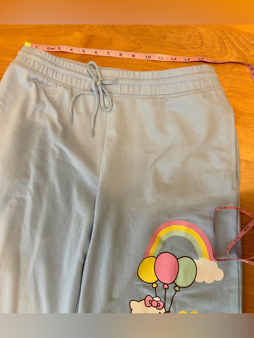 Hello Kitty 🩷 Pusheen Light Blue Sweatpants ~ Women’s XL ~ Pull-on - Picture 5 of 8